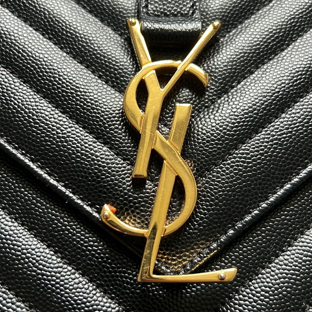 Yves Saint Laurent Black Quilted Leather Shoulder Bag - large AUTHENTIC - Picture 14 of 17